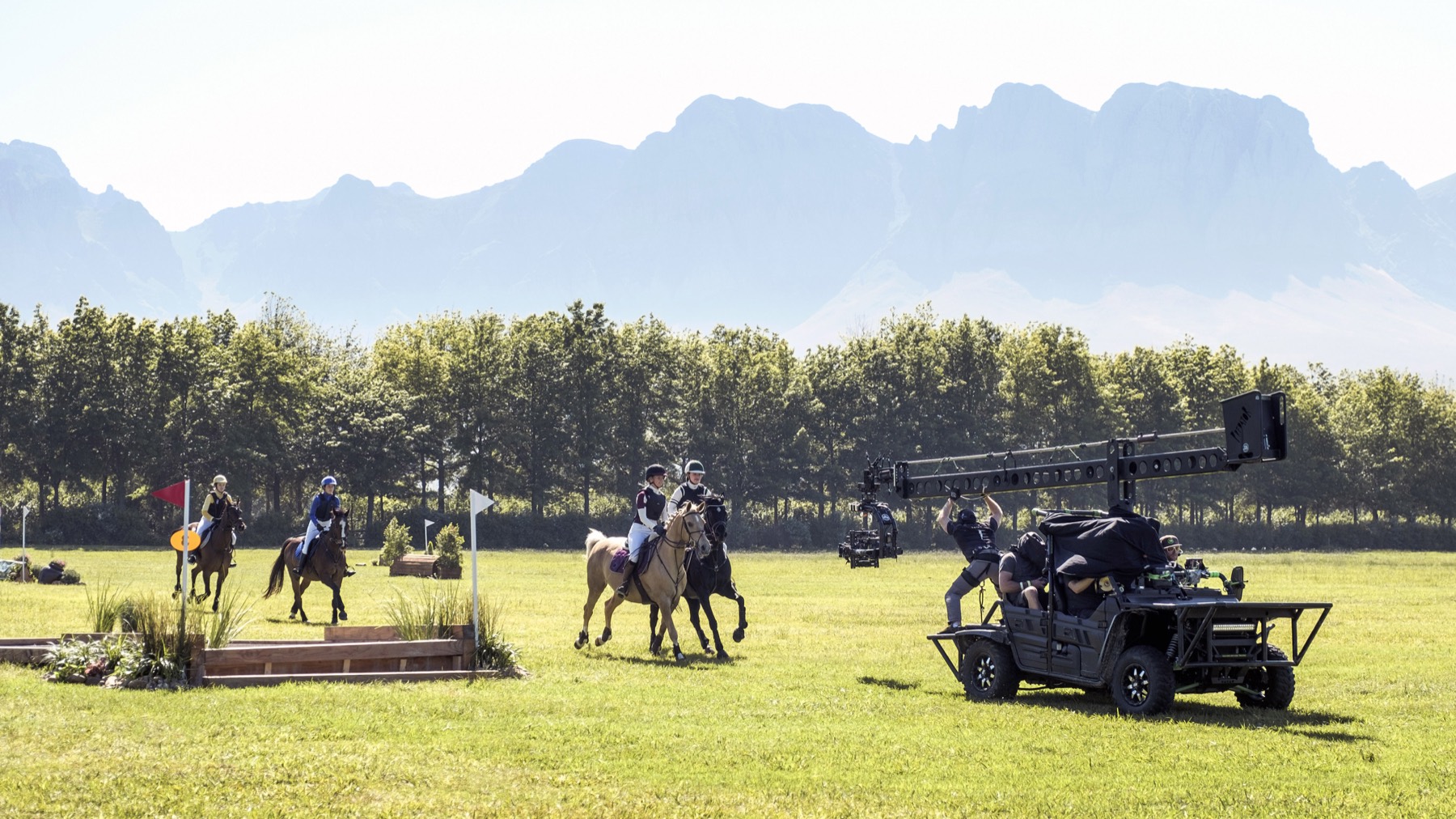 The Black Beauty camera team filming the cross-country sequence